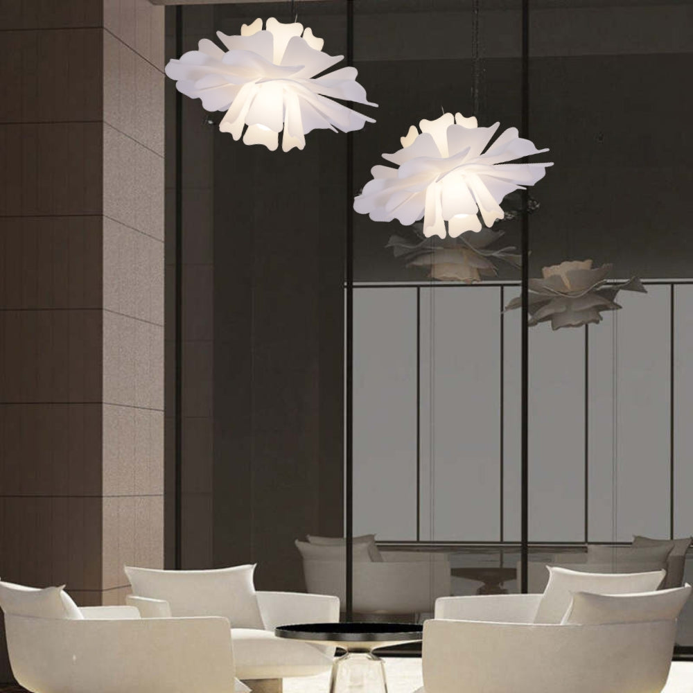 Petalia - Elegant White Pendant Light in Metal
