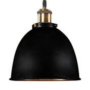 Atmospheric Dome - Iron Pendant Light with Black/Rust Cable