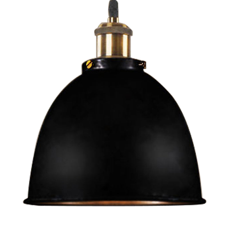 Atmospheric Dome - Iron Pendant Light with Black/Rust Cable