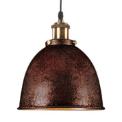 Atmospheric Dome - Iron Pendant Light with Black/Rust Cable
