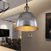 Atmospheric Dome - Iron Pendant Light with Black/Rust Cable