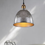 Atmospheric Dome - Iron Pendant Light with Black/Rust Cable