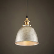 Atmospheric Dome - Iron Pendant Light with Black/Rust Cable