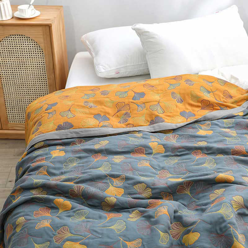 LeafLux - Reversible Cotton Duvet Cover with Leaf Pattern