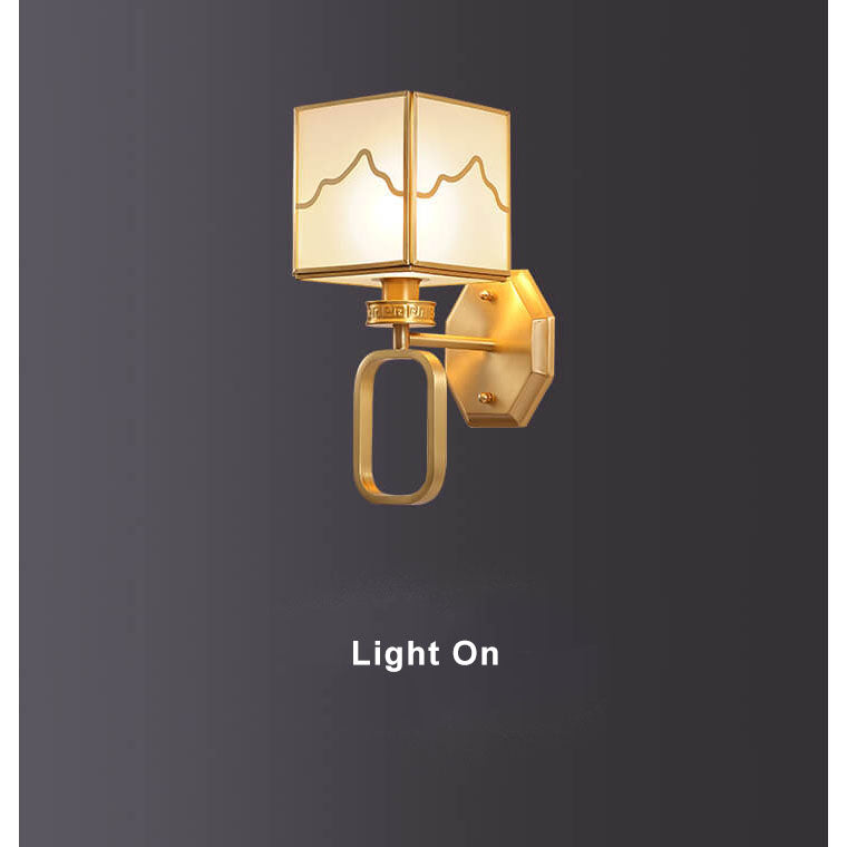 CubeLuxe - Modern cube-shaped 1-light wall lamp with Chinese elements and rugged design