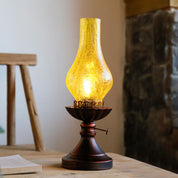 GlowThijs - Crackle Glass Lamp Shade Kerosene Retro Bedside Table