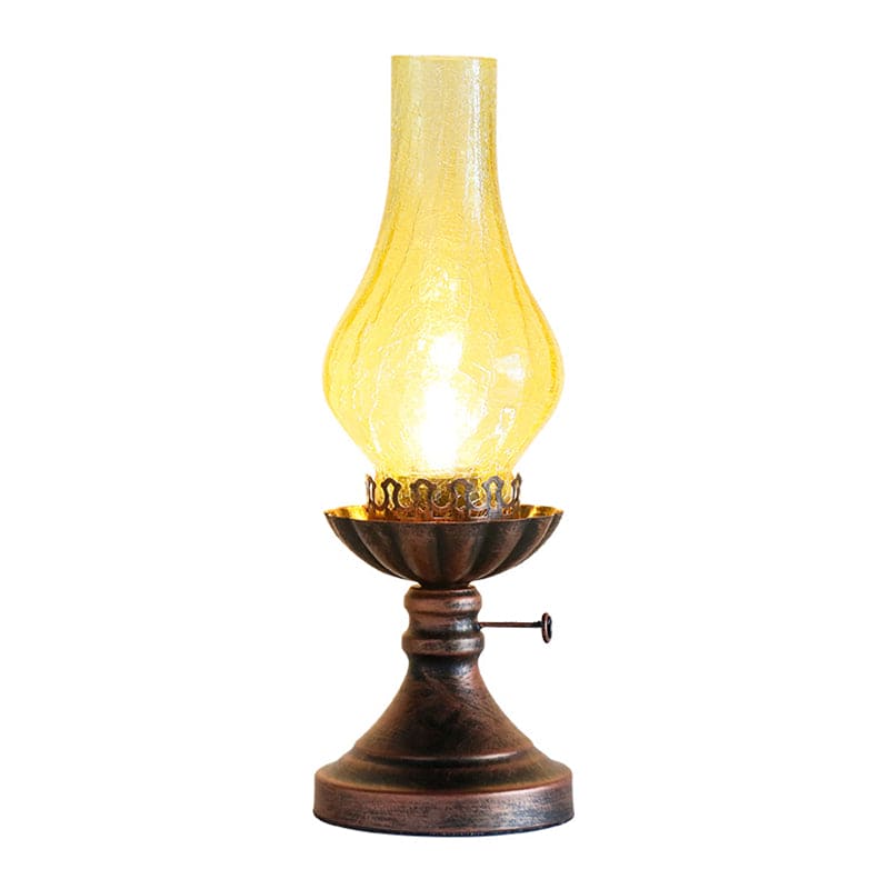 GlowThijs - Crackle Glass Lamp Shade Kerosene Retro Bedside Table