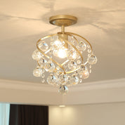 LuxeSpire – Ceiling Light with Crystal Ball and Brass