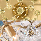 LuxeSpire – Ceiling Light with Crystal Ball and Brass