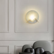 MarbleGlow - Circular Marble LED Wall Lamp with 1 Light