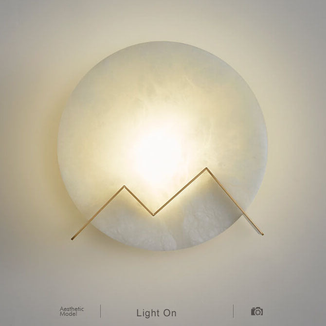 MarbleGlow - Circular Marble LED Wall Lamp with 1 Light