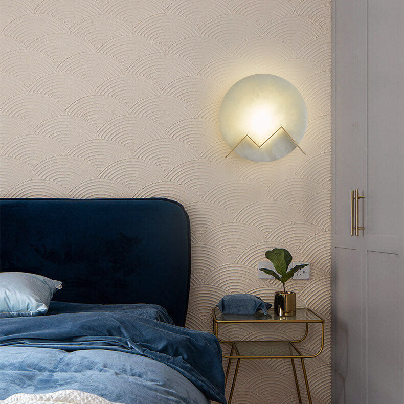 MarbleGlow - Circular Marble LED Wall Lamp with 1 Light