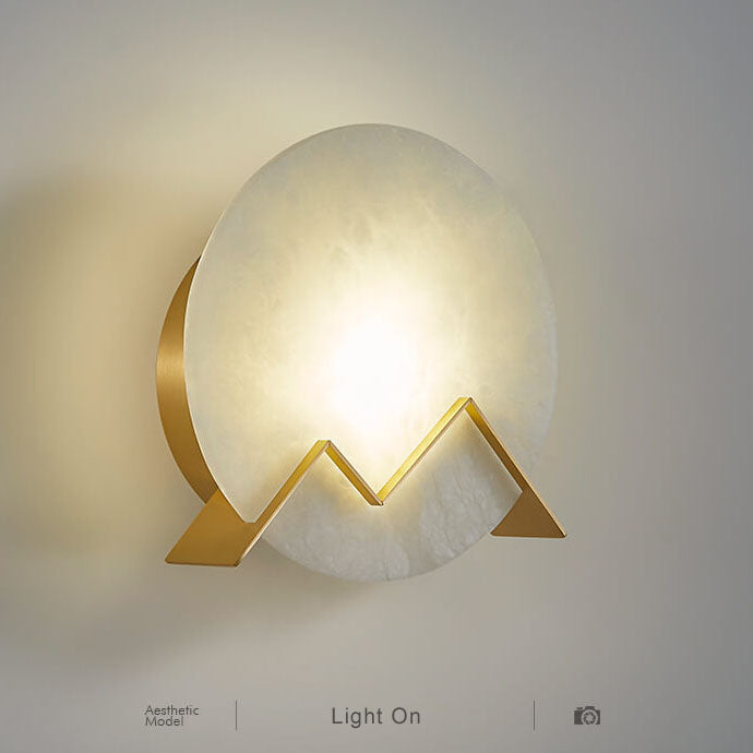 MarbleGlow - Circular Marble LED Wall Lamp with 1 Light