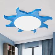 Ceiling Lamp in Sun Shape - Wooden and Acrylic Cartoon