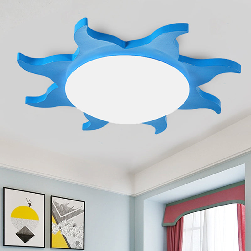 Ceiling Lamp in Sun Shape - Wooden and Acrylic Cartoon
