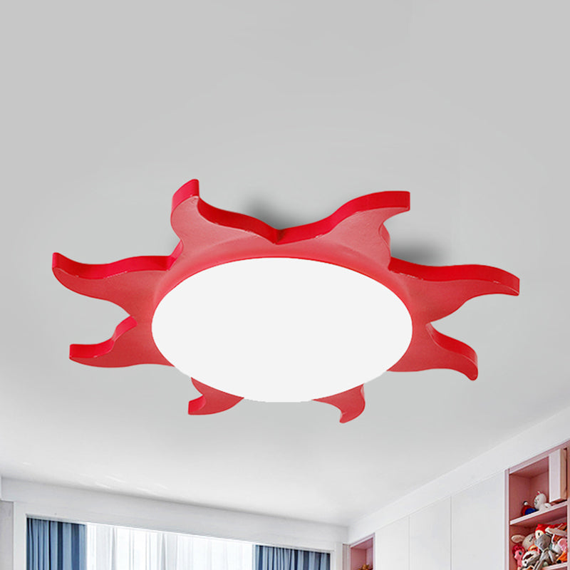 Ceiling Lamp in Sun Shape - Wooden and Acrylic Cartoon