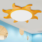 Ceiling Lamp in Sun Shape - Wooden and Acrylic Cartoon