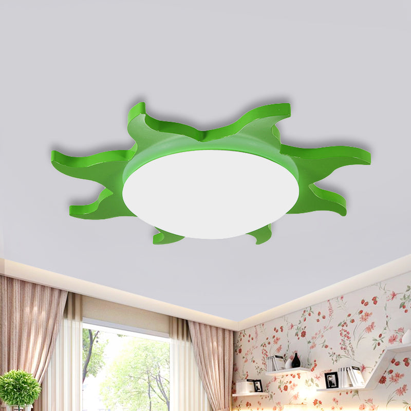 Ceiling Lamp in Sun Shape - Wooden and Acrylic Cartoon