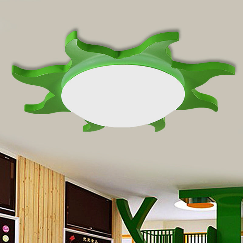 Ceiling Lamp in Sun Shape - Wooden and Acrylic Cartoon