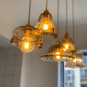 Oval Ceiling Lamp with Crystal Prisms