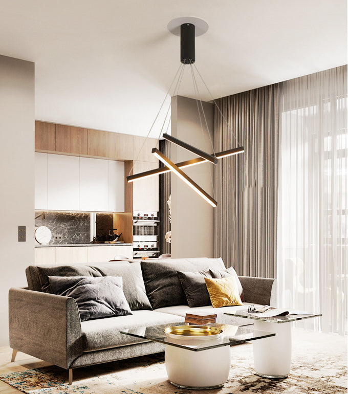 Black LED Pendant Light - Minimalist Style in Metal