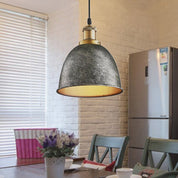 Atmospheric Dome - Iron Pendant Light with Black/Rust Cable