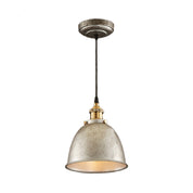 Atmospheric Dome - Iron Pendant Light with Black/Rust Cable