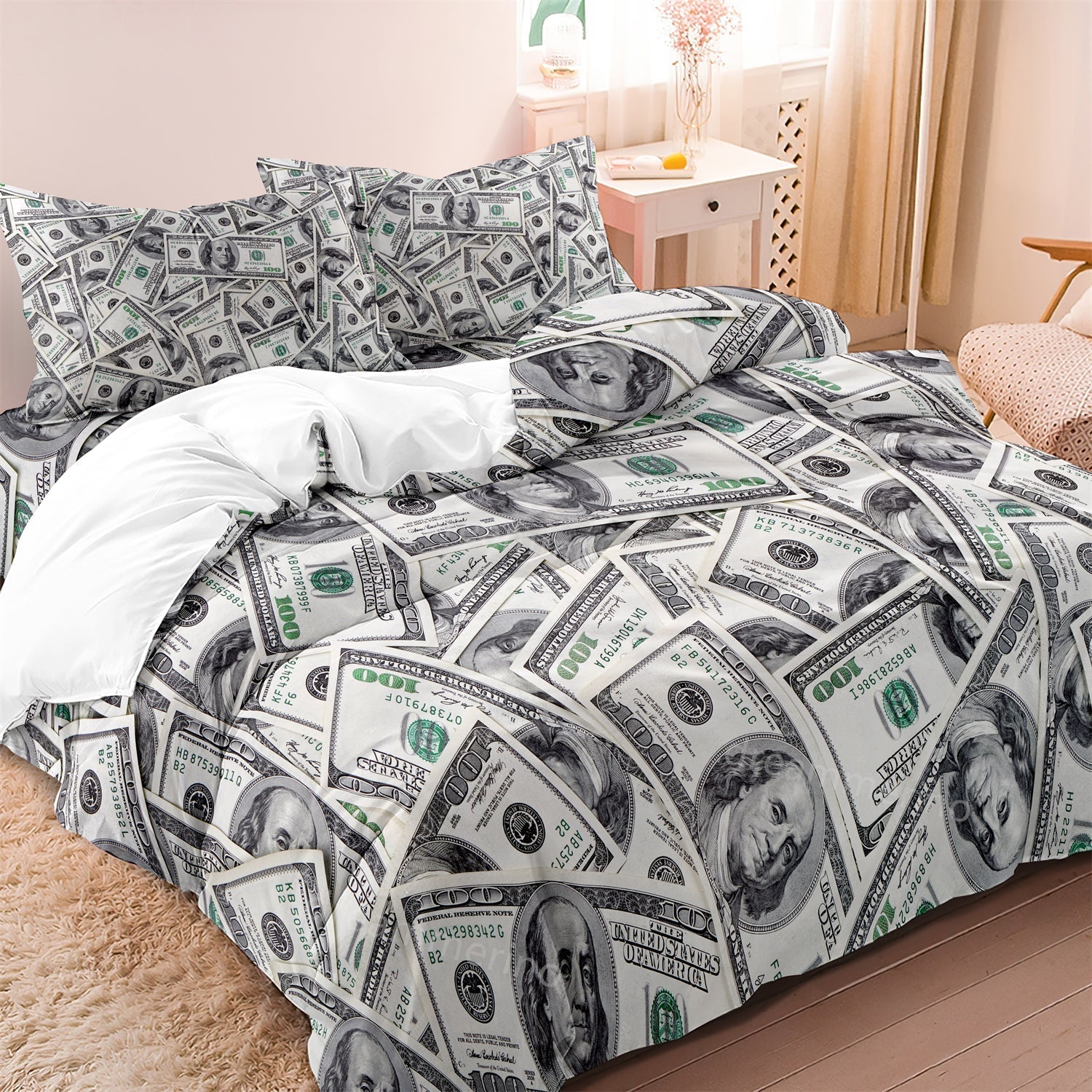 StyleKids - Kids Rich Dollars Duvet Cover Bedding Set for Children's Room Teenagers