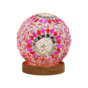 GlowNest - Spherical LED Dimmable Glass Bohemian Baroque Table Lamp Mosaic Night Light 3.9"