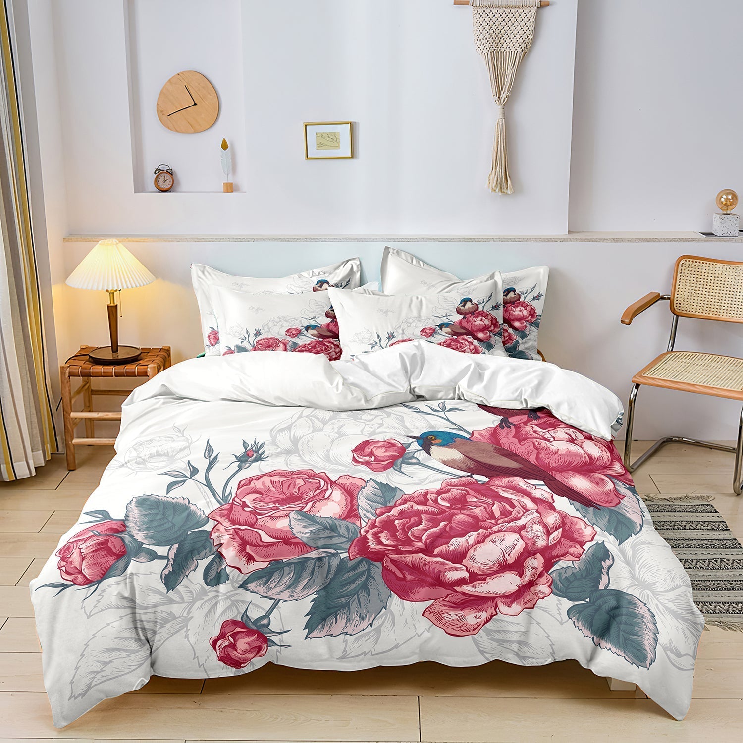 FloraDream - Flower Bird Soft Duvet Cover Bedding Set