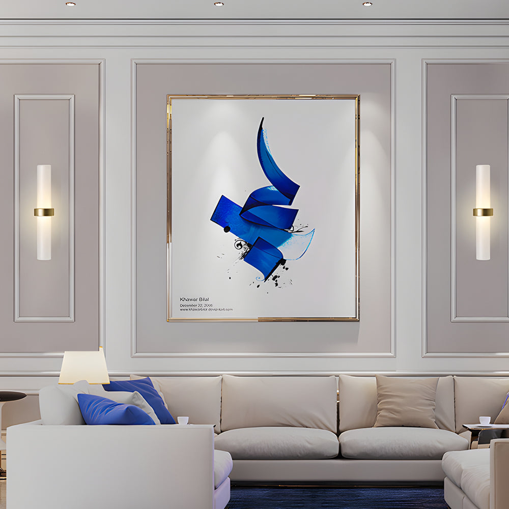 GlowLicht - Modern Wall Lamp Made of Frosted Glass Tube in Warm White for the Living Room
