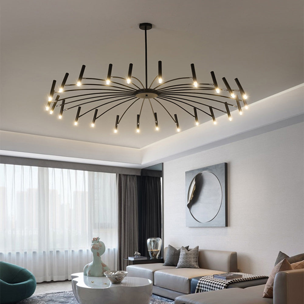 EvetteLuxe - Modern LED Chandelier in Gold and Black