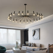 EvetteLuxe - Modern LED Chandelier in Gold and Black