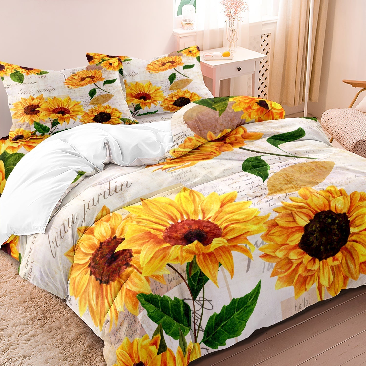 SunsetDream - Sunflower Floral Duvet Cover Bedding Set | Gogh | France | Beautiful Garden