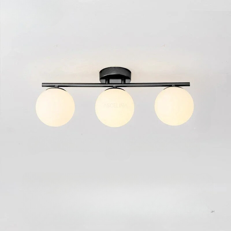 Nordic LED Glass Ceiling Light – Elegant White Sphere for Any Room