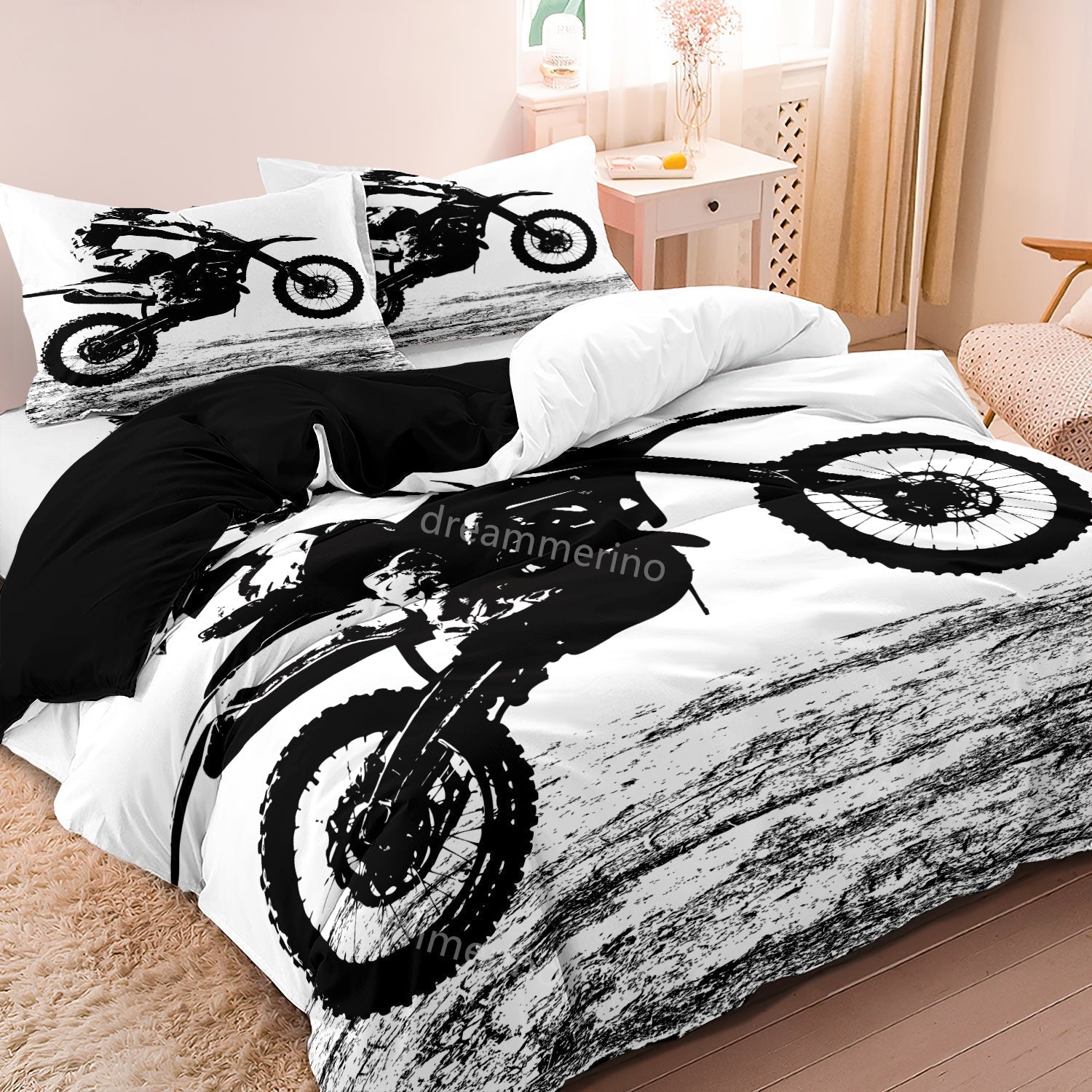 Adventure Duvet - Motorcycle Printed Duvet Cover Bedding Set