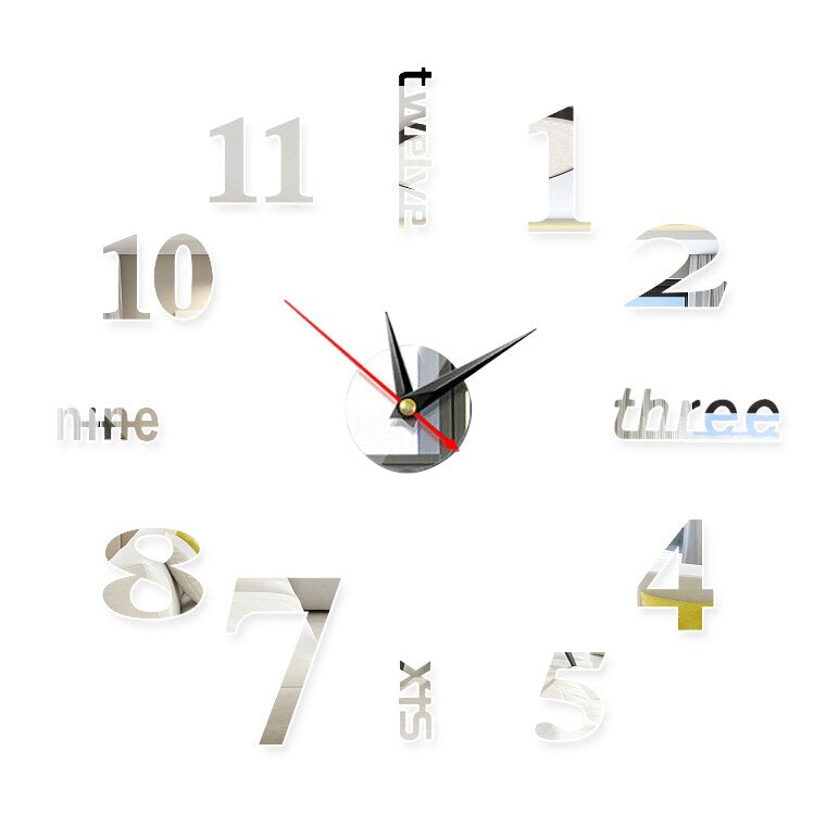 ReflectGlow - Stylish Mirror Wall Clock with Glossy Effect