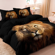 SafariGlow - Lion Print Duvet Cover Bedding Set