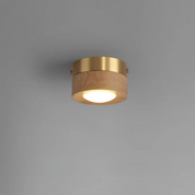 WoodAura - Walnut Wood Ceiling Light with LED Spotlight