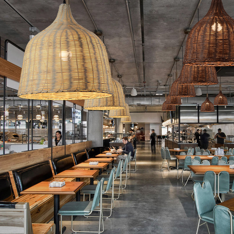 Rattan and Bamboo Pendant Light for the Kitchen