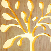 NatureGlow - Modern LED Wall Lamp made of Solid Wood with Happy Tree and Antler Motif
