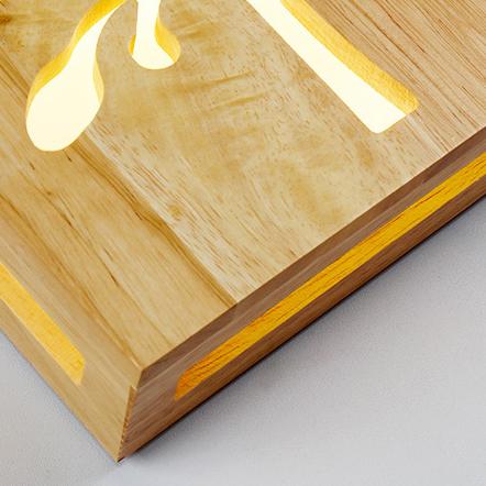 NatureGlow - Modern LED Wall Lamp made of Solid Wood with Happy Tree and Antler Motif