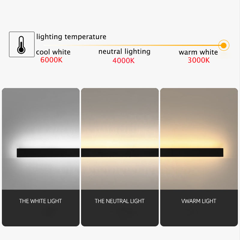 Edge Modern Design LED Wall Lamps Black Metal for Garden and Hall