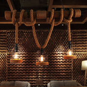 AlessioGlow - Retro pendant lamp made of metal and wood