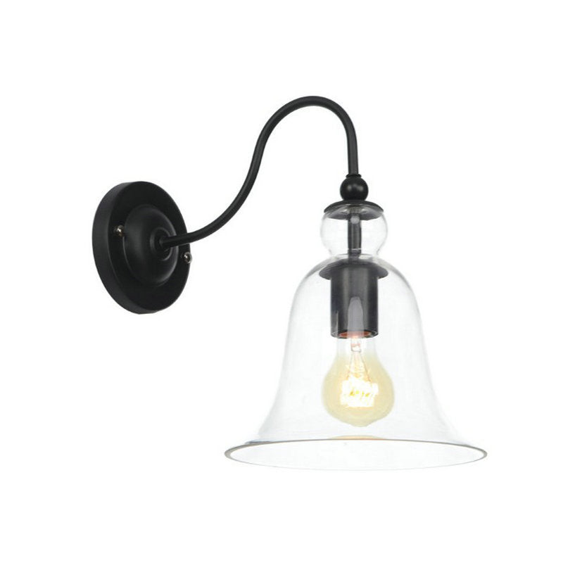 VintageGlow - Industrial wall lamp in vintage style with one clear glass clock