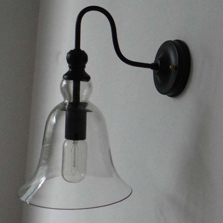 VintageGlow - Industrial wall lamp in vintage style with one clear glass clock