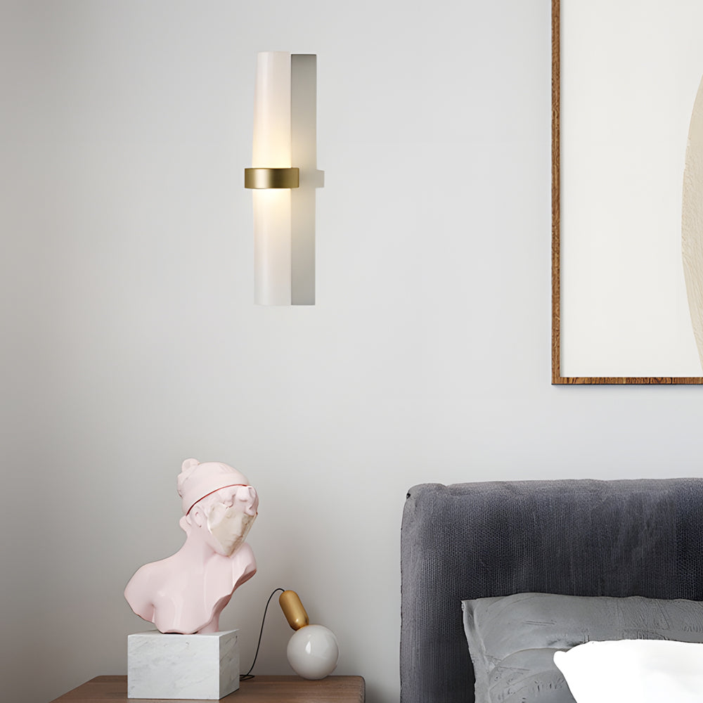 GlowLicht - Modern Wall Lamp Made of Frosted Glass Tube in Warm White for the Living Room