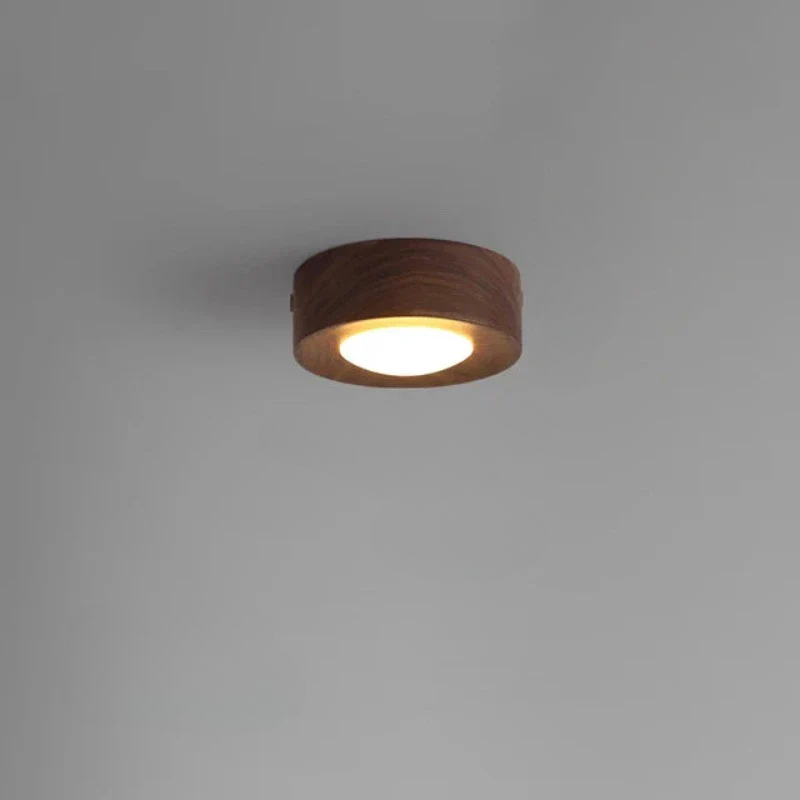 WoodAura - Walnut Wood Ceiling Light with LED Spotlight