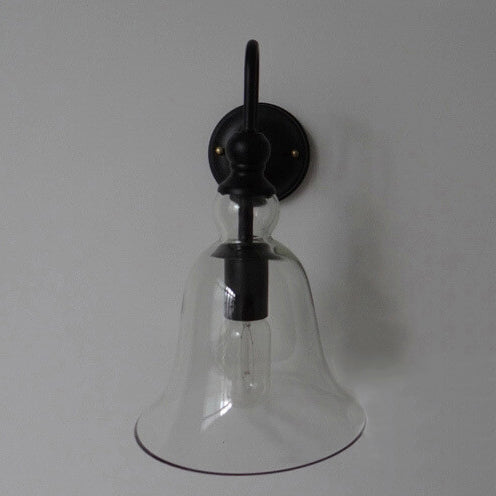 VintageGlow - Industrial wall lamp in vintage style with one clear glass clock