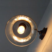 VintageGlow - Industrial wall lamp in vintage style with one clear glass clock